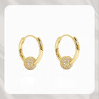 💍 Gold Circle Earrings with Small Ball – Delicate, Lightweight & Versatile ✨