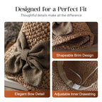 Straw Hat with Retro Bow – Foldable & Breathable for Summer