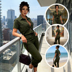 🥳 HOT SALE🥳💞50K+ SOLD!Women's Short Sleeve Button-Front Jumpsuit