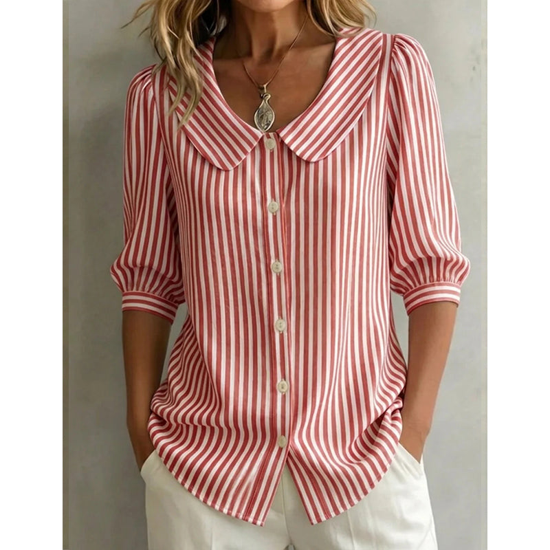 🔥New Arrivals & Special Offers-Summer Commuter Striped Button-Down Shirt