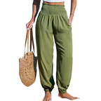 Women's Smocked High Waist Harem Pants 🌞Effortless Summer Style & Comfort✨