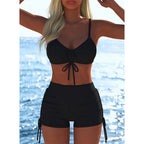 ⏳Time-Limited Special⏰Women's Bikini Set – Drawstring Top, Boy Shorts, Multiple Styles 🏖️