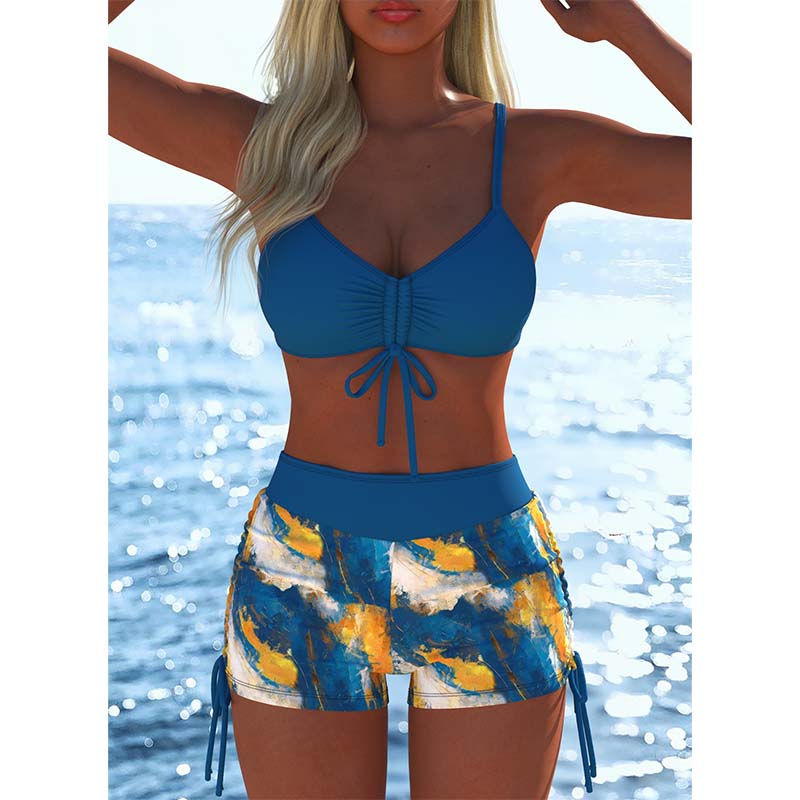 ⏳Time-Limited Special⏰Women's Bikini Set – Drawstring Top, Boy Shorts, Multiple Styles 🏖️