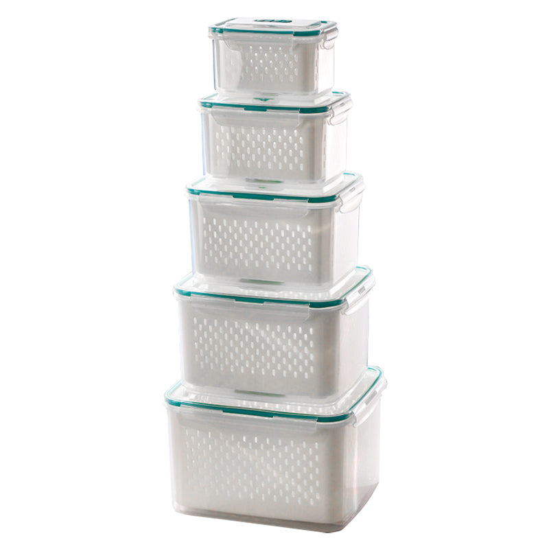 🥗 🧊 2 in 1 Draining Fresh-Keep Food Container – Airtight & Microwave Safe – Fridge Essential 🔒