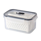 🥗 🧊 2 in 1 Draining Fresh-Keep Food Container – Airtight & Microwave Safe – Fridge Essential 🔒
