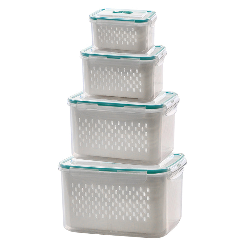 🥗 🧊 2 in 1 Draining Fresh-Keep Food Container – Airtight & Microwave Safe – Fridge Essential 🔒