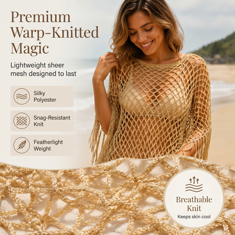 💐Summer Metallic Crochet Cover-Up – Lightweight, Flowy & Effortlessly Stylish summer outfit