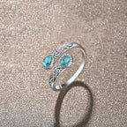 Vintage Adjustable Open Ring with Teardrop Glowing Zircon💧💍