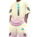 👕Men's Summer T-Shirt & Shorts Set – Gradient design, breathable & lightweight – Perfect for hot days & casual outings 🩳