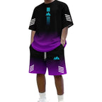 👕Men's Summer T-Shirt & Shorts Set – Gradient design, breathable & lightweight – Perfect for hot days & casual outings 🩳