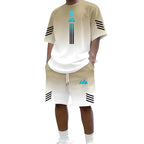 👕Men's Summer T-Shirt & Shorts Set – Gradient design, breathable & lightweight – Perfect for hot days & casual outings 🩳