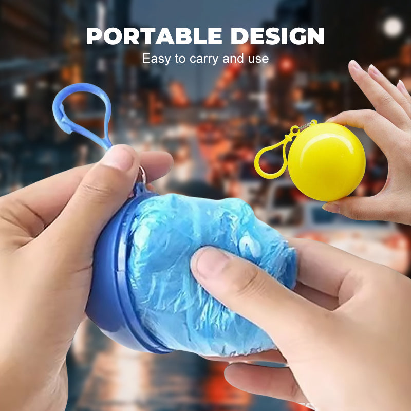 ⏳Time-Limited Special⏰Mini Ball Shape Disposable Raincoat – Ultra‑compact ball packaging fits in any bag, purse or glove box. Waterproof & easy to use – always ready for sudden showers! 🌧️✨