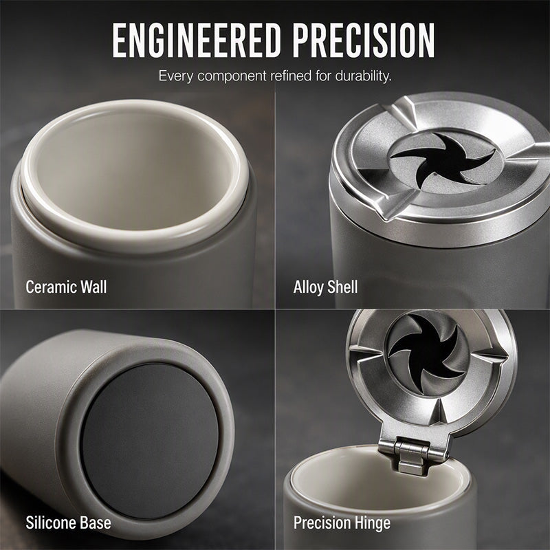Contain Ash Instantly! No-Odor Rotating Ceramic Car Ashtray