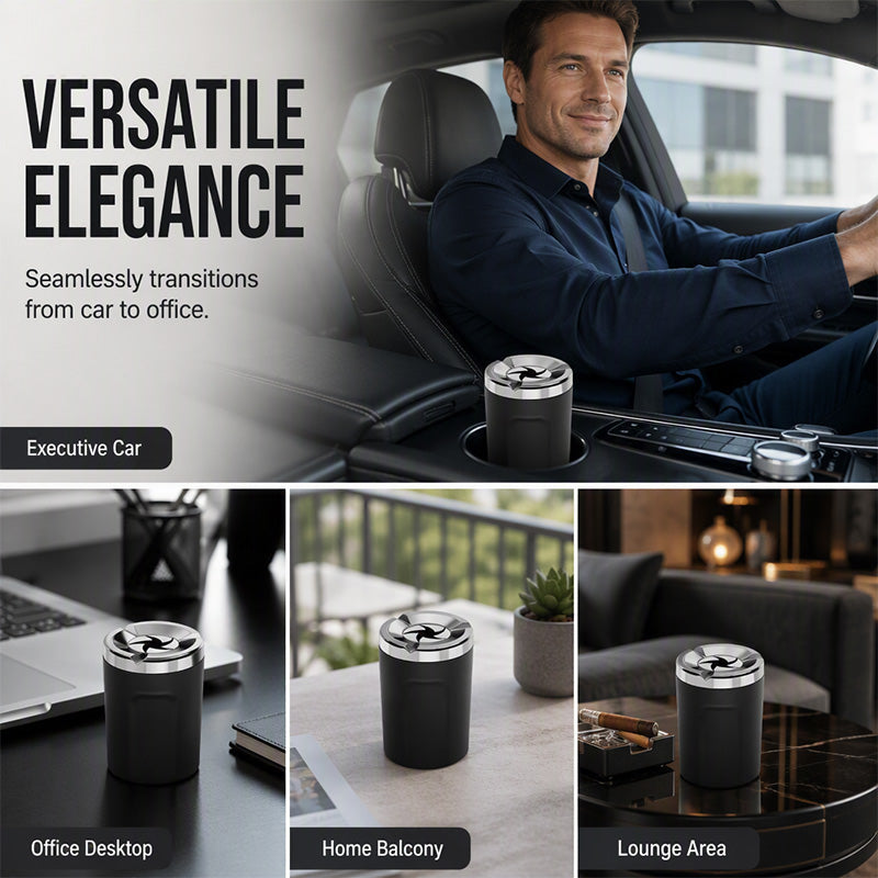 Contain Ash Instantly! No-Odor Rotating Ceramic Car Ashtray