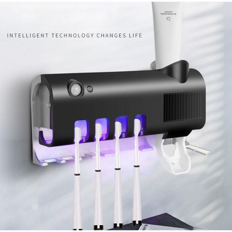 ✨ Wall-Mounted UV Toothbrush Sanitizer – 360° Sterilization, Human Induction & No-Drill Wireless Design – Cleaner Brushes, Fresher Bathroom