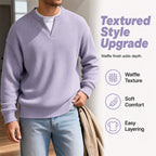 👕 Layered Comfort Waffle Tee – Textured, Relaxed & Effortlessly Put-Together