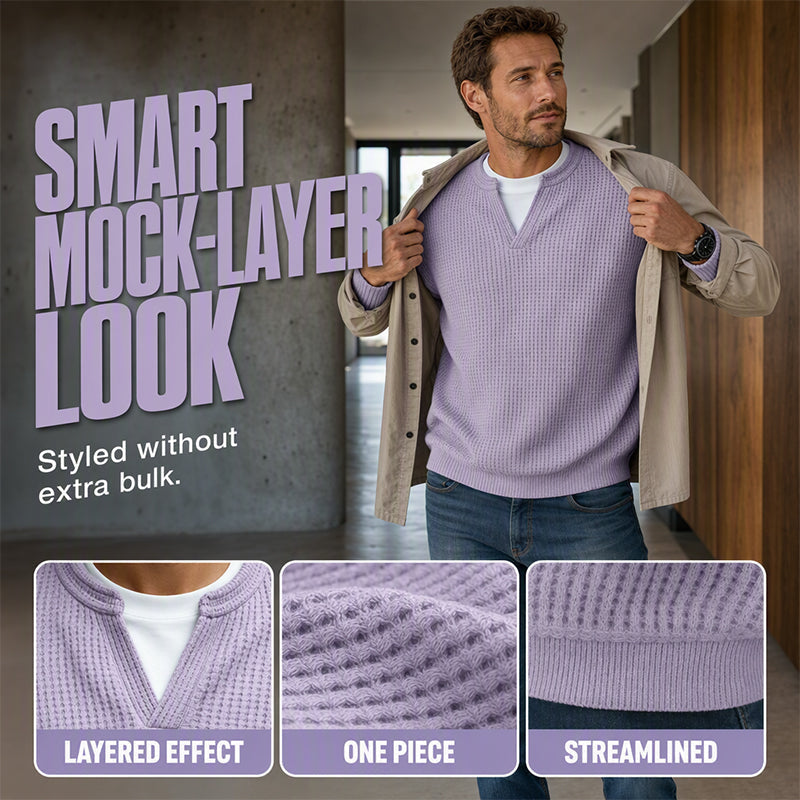 👕 Layered Comfort Waffle Tee – Textured, Relaxed & Effortlessly Put-Together