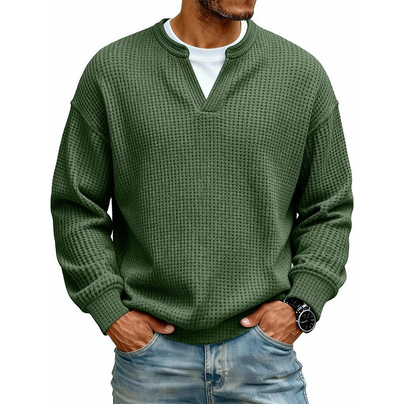 👕 Layered Comfort Waffle Tee – Textured, Relaxed & Effortlessly Put-Together