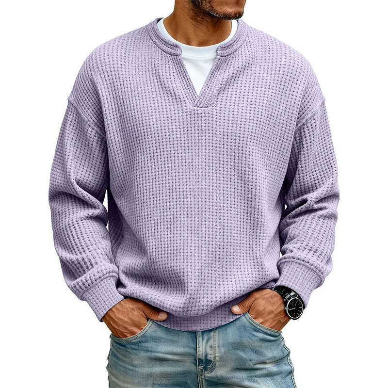 👕 Layered Comfort Waffle Tee – Textured, Relaxed & Effortlessly Put-Together