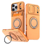 📱 Rugged Phone Case with Card Holder – Camera Slider & Kickstand