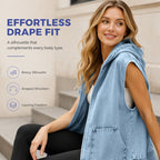 ⭐Trending Now⭐ Oversize Hooded Denim Vest – Utility Pockets & Relaxed Fit