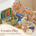 🔧🧒 Children's Educational DIY Tool Kit – STEM building set with electric drill, 124+ pcs & storage box. Encourages creativity, logic & fine motor skills – perfect for little builders! 🛠️✨