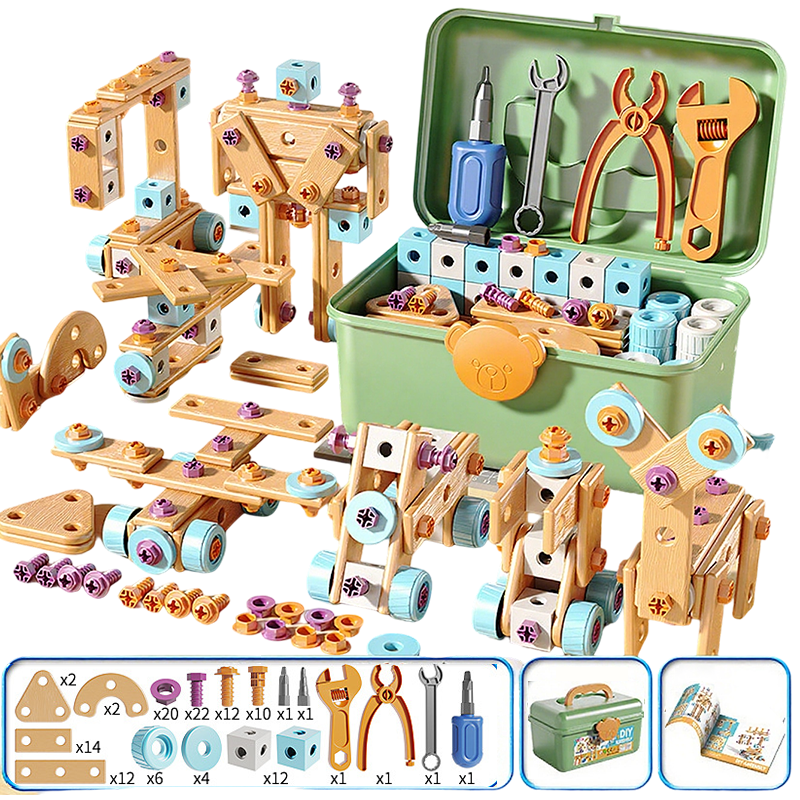 🔧🧒 Children's Educational DIY Tool Kit – STEM building set with electric drill, 124+ pcs & storage box. Encourages creativity, logic & fine motor skills – perfect for little builders! 🛠️✨