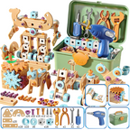 🔧🧒 Children's Educational DIY Tool Kit – STEM building set with electric drill, 124+ pcs & storage box. Encourages creativity, logic & fine motor skills – perfect for little builders! 🛠️✨