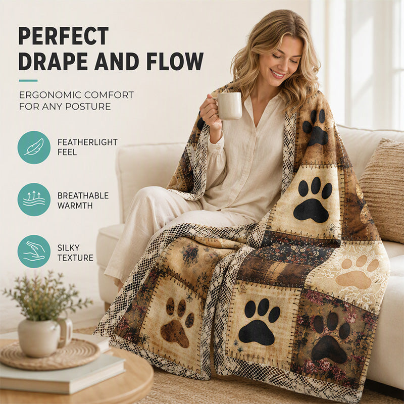 🐶 Cute Paw Print Soft Flannel Blanket – Snuggly, Warm, Lovely Home Decor 🛌