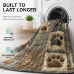 🐶 Cute Paw Print Soft Flannel Blanket – Snuggly, Warm, Lovely Home Decor 🛌