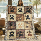 🐶 Cute Paw Print Soft Flannel Blanket – Snuggly, Warm, Lovely Home Decor 🛌