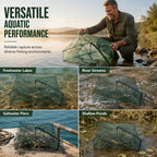 ⏳Time-Limited Special⏰Collapsible Fishing Trap Net with Multi Entrances🎣