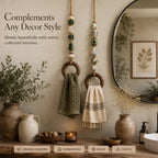 🏠Decorative Beaded Towel Hanger with Wooden Ring