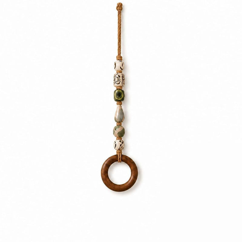 🏠Decorative Beaded Towel Hanger with Wooden Ring