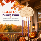 ⏰ Halloween Wooden Pumpkin Craft Kit | DIY Wind Chime 🎃