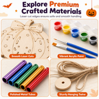 ⏰ Halloween Wooden Pumpkin Craft Kit | DIY Wind Chime 🎃