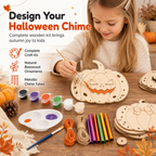 ⏰ Halloween Wooden Pumpkin Craft Kit | DIY Wind Chime 🎃