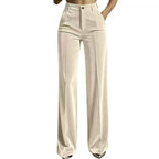 ✨ Effortless Polish | Women’s High-Waist Drapey Wide-Leg Pants with Side Pockets