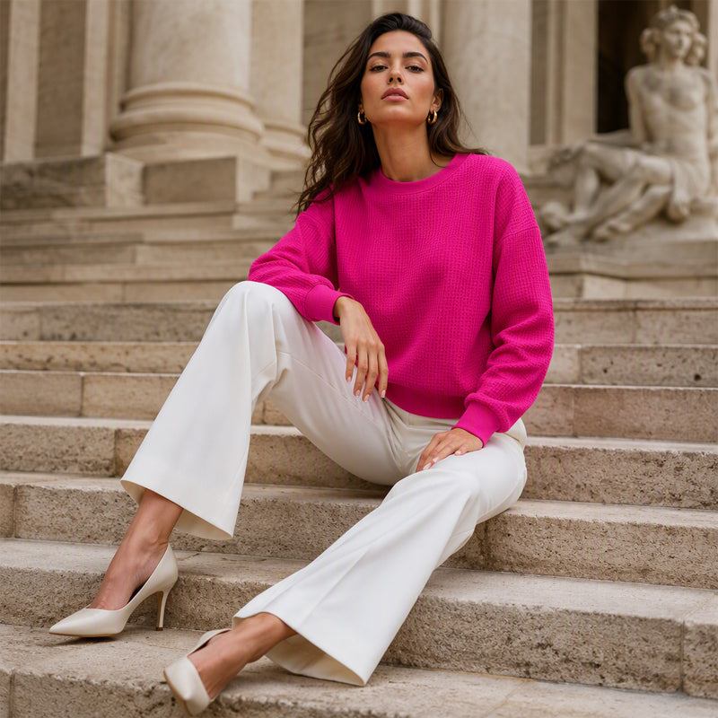 The Waffle-Knit Sweatshirt Made for Easy, Everyday Wear