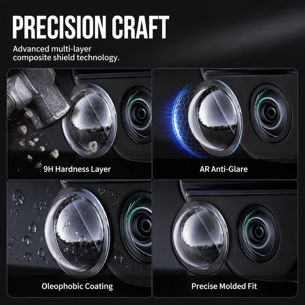 🚗Clear HD Car Camera Protective Cover – 9H Hardness 360° Lens Protector, Ultra HD View No Image Distortion, Protects Vehicle 360-Degree Camera Lens from Scratches Dust Debris