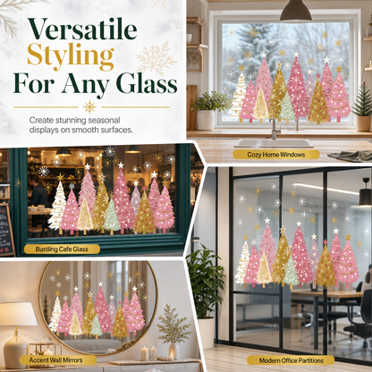 3-Piece Christmas Window Cling Set – Glue-Free Static Holiday Decor