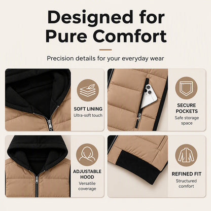 💖🌸Women's Color-Block Padded Hooded Jacket