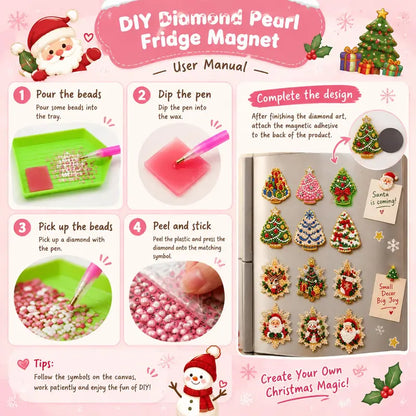 ✨ DIY Sparkling Magnetic Decoration Kit – Fun Holiday Craft for Fridge & Metal Surfaces