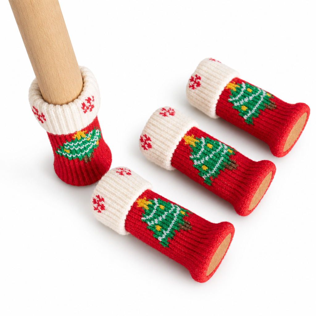 🎄 🪑 Christmas Chair Leg Covers – Felt pads, non-slip & 4-piece set ✨