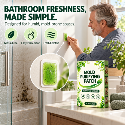 🧪 6Pcs Mold Purifying Patches – Botanical Mildew Removal Pads, Long Lasting Mold Inhibitor for Bathroom, Kitchen, Wall Corners & Damp Hidden Spots
