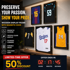 🧥Wooden Memorial Jersey Display Frame (Magnetic Door) – Keep Your Sweat & Love In Perfect Condition!